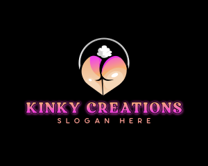 Kinky - Butt Heart Erotic logo design