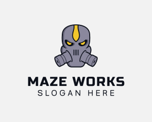 Gas Mask Villain logo design