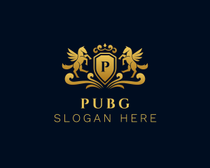 Liquor - Ornate Shield Pegasus logo design