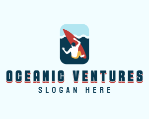 Sea Surfing Surfer logo design