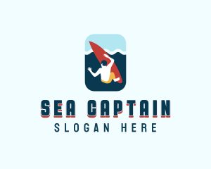 Sea Surfing Surfer logo design