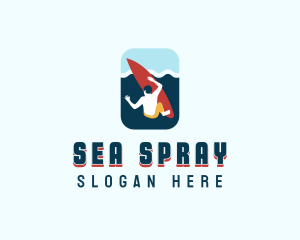 Sea Surfing Surfer logo design