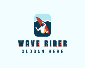 Sea Surfing Surfer logo design