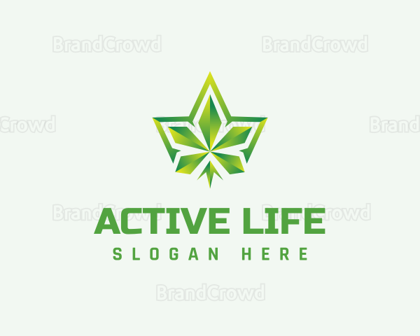 Polygon Cannabis Leaf Logo