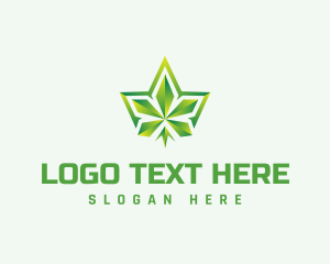 Drug - Polygon Cannabis Leaf logo design