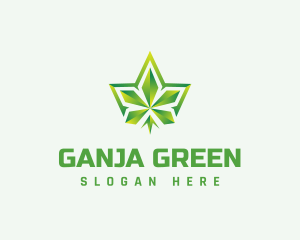 Polygon Cannabis Leaf logo design