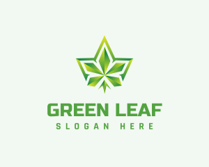 Polygon Cannabis Leaf logo design