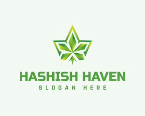 Hashish - Polygon Cannabis Leaf logo design