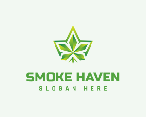 Polygon Cannabis Leaf logo design