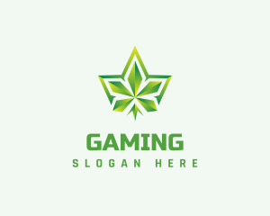 Cannabis - Polygon Cannabis Leaf logo design