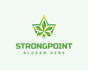 Smoke - Polygon Cannabis Leaf logo design