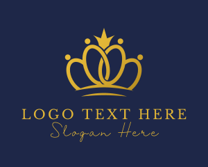 Royalty - Gold Royal Crown Ring logo design