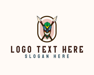 Tribal Tattoo - Spear Tribal Tiki logo design