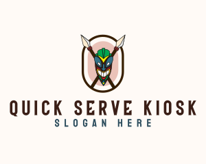 Spear Tribal Tiki  logo design