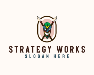 Spear Tribal Tiki  logo design