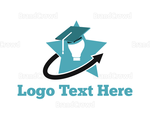 Star Light Bulb Graduation Logo