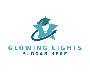 Star Light Bulb Graduation logo design