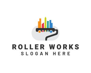 Roller - Building Renovation Paint logo design