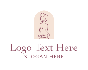 Wax Clinic - Sexy Nude Woman logo design