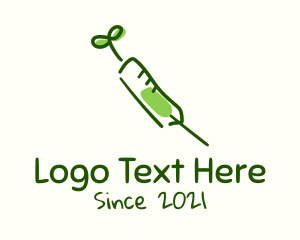 Health Center - Natural Medical Syringe logo design