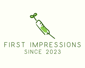 Natural Medical Syringe logo design