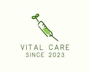 Natural Medical Syringe logo design