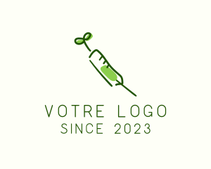 Clinic - Natural Medical Syringe logo design