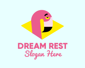 Pink Flamingo Bird logo design