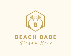 Beach Palm Tree logo design