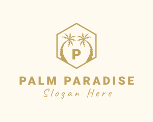 Beach Palm Tree logo design