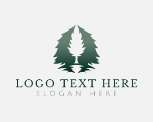 Reflection - Pine Tree Forest logo design
