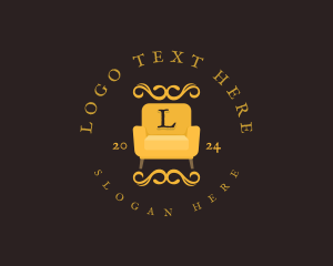 Upholstery - Luxury Couch Chair logo design