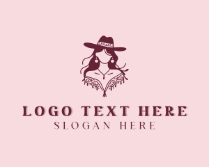 Cowboy Hat - Western Cowgirl Rodeo logo design