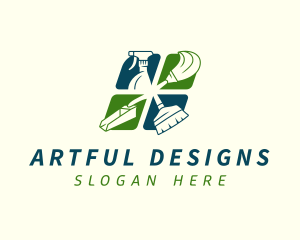 Sanitation Cleaning Housekeeping logo design