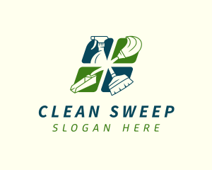 Sweeper - Sanitation Cleaning Housekeeping logo design