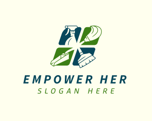 Sanitation Cleaning Housekeeping logo design