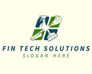 Sanitation Cleaning Housekeeping logo design