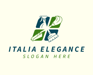 Sanitation Cleaning Housekeeping logo design