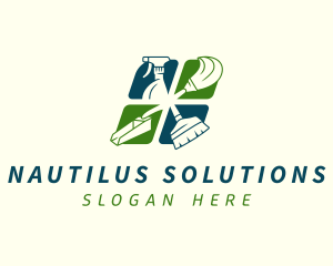 Sanitation Cleaning Housekeeping logo design