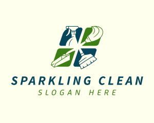 Cleaning - Sanitation Cleaning Housekeeping logo design