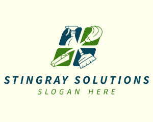 Sanitation Cleaning Housekeeping logo design