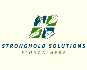 Sanitation Cleaning Housekeeping logo design