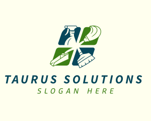 Sanitation Cleaning Housekeeping logo design