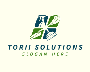 Sanitation Cleaning Housekeeping logo design