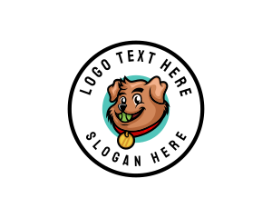 Leash - Fun Dog Baseball logo design