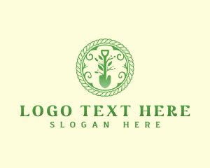 Shovel Plant Leaves Logo