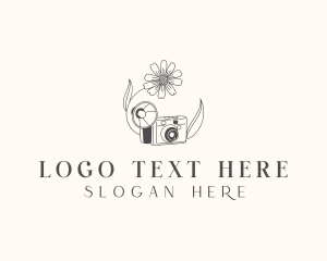 Videography - Camera Photography Flower logo design