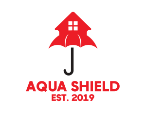 Waterproof - Red House Umbrella logo design