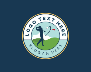 Batsman - Golf Player Tournament logo design