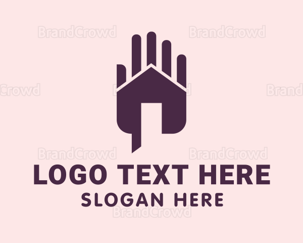 Purple House Hand Logo